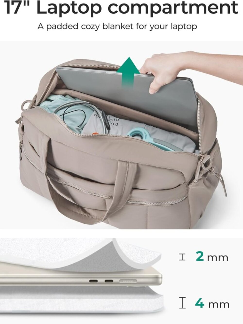 Gym Bag for Women, Duffle Bag for Travel with Wet Pocket, Lightweight Carry on W - Picture 4 of 6